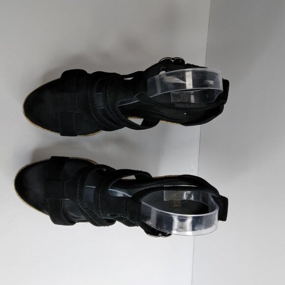 UGG LAURI 1000403 Black Suede Wedges Platform size 9 - Picture 3 of 14